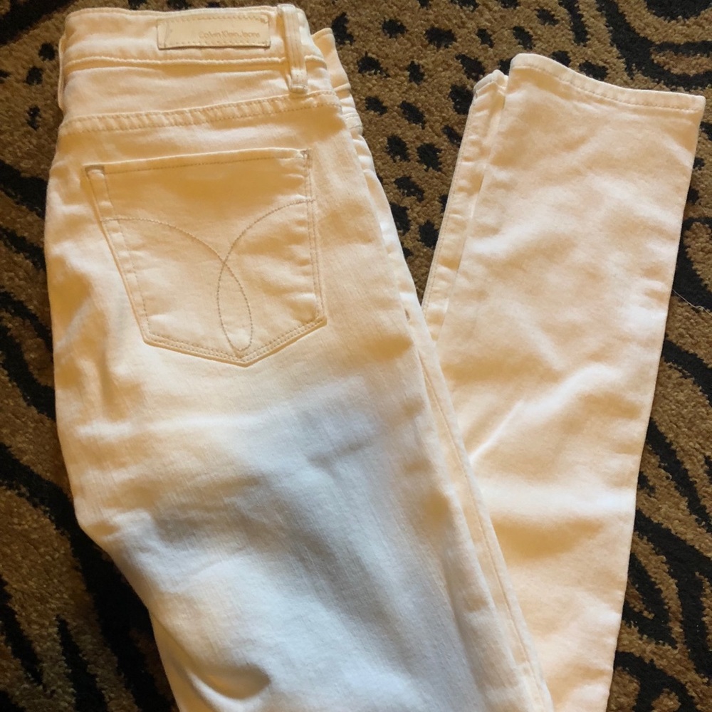 Calvin Klein white skinny jeans